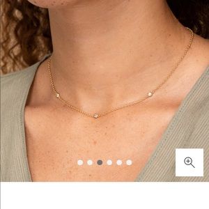 Mejuri Satellite Necklace Gold, White Sapphire